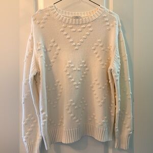 St. John's Bay Cream Textured Sweater, Large